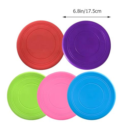 PRETYZOOM 5pcs Dog Flying Disc Set, Bite-Resistant Silicone Throwing Discs, Floating Interactive Chew for Puppy Outdoor Training and Exercise