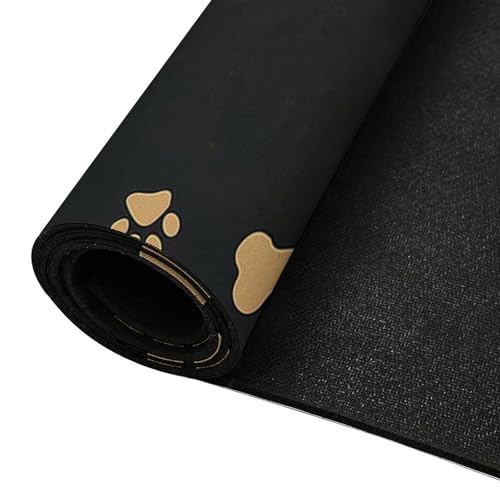 Personalized Dog & Cat Food Mat with Name | Waterproof PU Pet Bowl Mat | Non-Slip Rubber Bottom | Easy Clean | 3 Sizes (24"×16", 30"×20", 36"×24") (Golden Bone and paw Prints) - color: Golden bone and paw prints