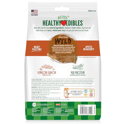 Nylabone Healthy Edibles WILD Natural Dog Chew Treats for Large Dogs, Long Lasting Dog Healthy Chew Antler Bone Made in USA, Venison Flavor, For Dogs Up to 50 lbs. (10 Count) - size: 14.1 Ounce (Pack of 1)