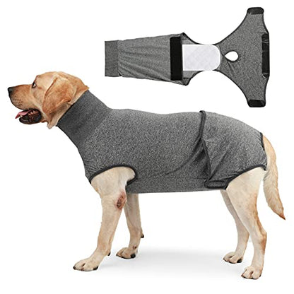HEYWEAN Full Body Dog Diaper with a Puppy Nappies Physiological Dog Surgery Recovery Suit for Male Female Dogs - color: Grey, size: Small