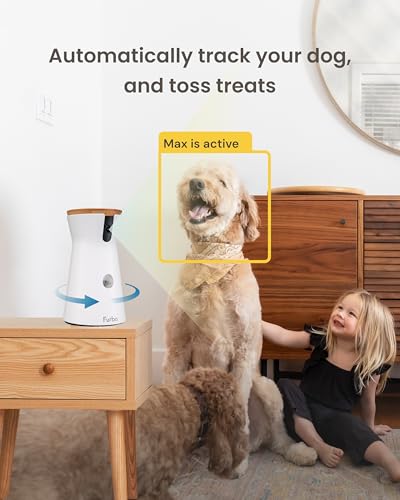 Furbo 360° Dog Camera: Basic See, Talk & Toss Features, No AI Alerts, No Subscription Required, Pet Security Cam w/Barking Alerts, Rotating View, Treat Toss, 2-Way Audio, Smart Home Puppy Monitoring - style: Dog 360° Camera