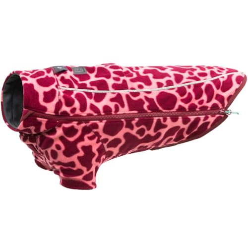 Ruffwear, Climate Changer Fleece Dog Jacket, Sleeved Silhouette for Core Heat, Quick‑Dry Fleece, Full‑Length Zip, Front & Back Leash Portals, Reflective Trim, Berry Lava, X-Small - color: Berry Lava, size: X-Small
