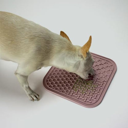 ADC Houndstone & Co. Dog Lick Mat, Powder Blue Color, Food-Grade Silicone, 8" x 8", Dishwasher Safe