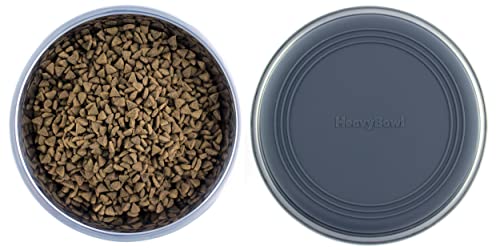 2.5 lb Weighted Dog Bowl - No Slip, No Tip - Heavy Stainless Steel Dog Bowl with Silicone Rubber Foot | Heavy Stainless Steel dog bowl with silicone rubber foot