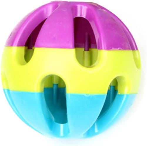 Jowxsx Multi-ColoredDog Toys for Medium to Large Breed Dogs Hollow Ball with Bell Inside Interactive Plastic for Relieving Boredom Automatic Ball Launchers