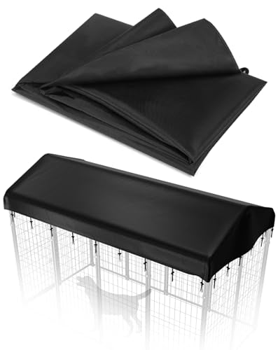 PawGiant Outdoor Dog Kennel Cover, 600D Waterproof UV-Resistant Sunshade Dog Enclosure Cover Replacement for 8x4ft Crate Outside - size: Medium