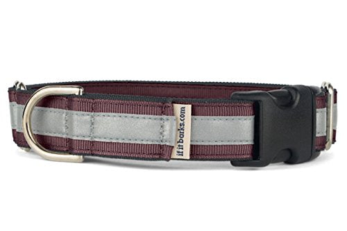 If It Barks 1" Reflective Martingale Collar with Quick Snap Buckle for Dogs, Adjustable, Made in USA,Small, Burgundy - color: Burgundy, size: Small w/Buckle
