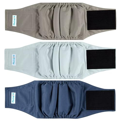 Paw Legend Washable Dogs Diapers Male Dog Belly Bands for Male Dogs Diapers Reusable Puppy & Doggie Diapers Male - color: Grey, Brown, Navy, size: X-Small