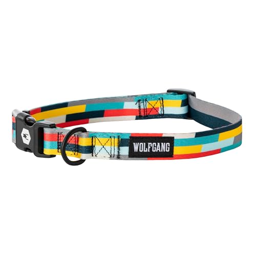 Wolfgang Heavy Duty, Adjustable Dog Collar with Quick Release Nylon Buckle for Walking & Training, Mixtape Print, Small - color: MixTape Print, size: Small (5/8 Inch x 8-12 Inch)
