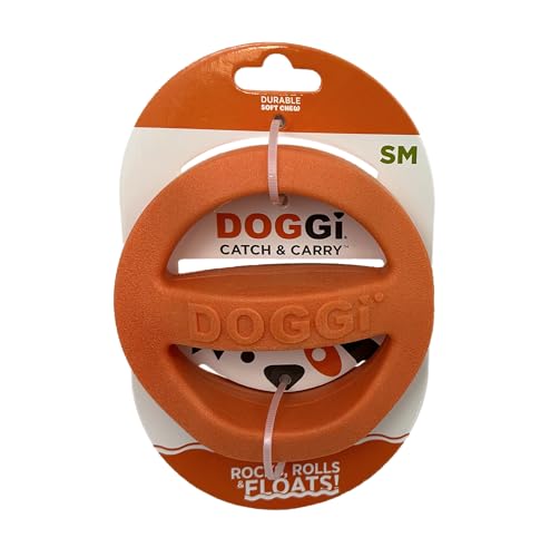 Van Ness Pets Doggi Catch and Carry Flying Disc Floating Dog Toy, Small, Orange - size: Small