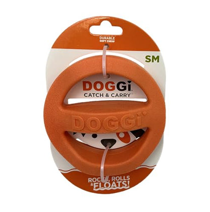 Van Ness Pets Doggi Catch and Carry Flying Disc Floating Dog Toy, Small, Orange - size: Small