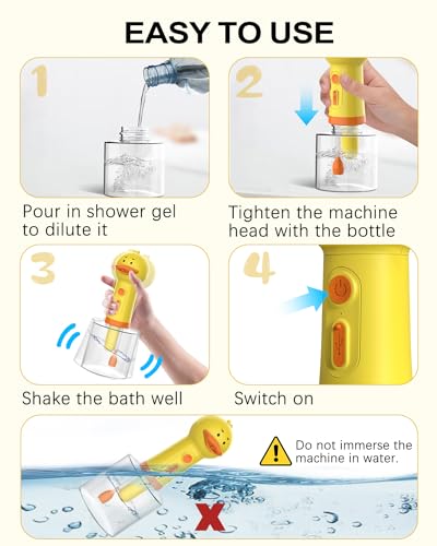 Electric Foaming Shampoo Dispenser, Automatic Rechargeable Soap Dispenser for Dog/Cat Bathing, Bathroom, Kitchen Sink, Toilet Cleaning