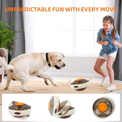 XCZAP UFO Treat-Dispensing Dog Toy, Interactive Puzzle Slow Feeder for Mental Enrichment, Durable Wobble Toy for Small/Medium/Large Breeds, Boredom Buster & Slow Eating Training Tool