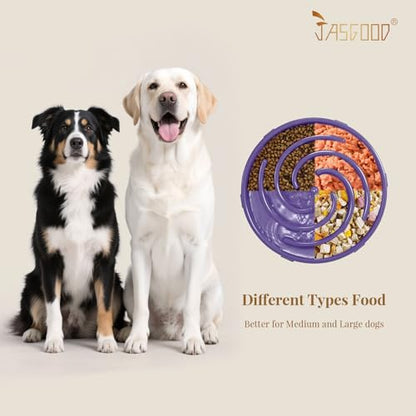 JASGOOD Slow Feeder Bowl for Large Dogs, Anti-Gulping Pet Bowl, Prevents Bloat & Choking - color: N-Taro purple