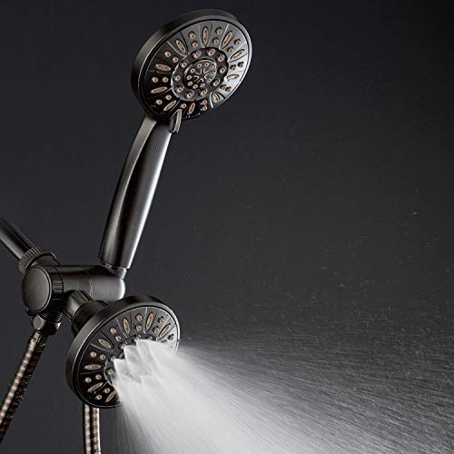 AquaDance Oil Rubbed Bronze Premium High Pressure 48 3-Way Combo for The Best of Both Worlds – Enjoy Luxurious Rain Head and 6-Setting Hand Held Shower Separately or Together - color: Oil Rubbed Bronze