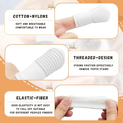 Dual Sided Cat Toothbrush Dog Toothbrush Finger Brush Micro Head, Suitable for Small to Large Dogs & Cats (White, Small) - color: White