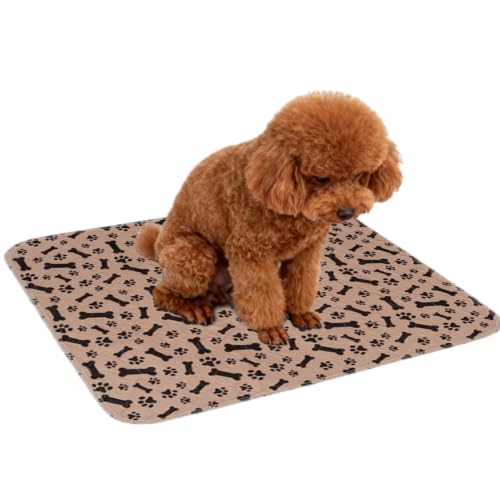 Puppy Pads Washable | Reusable Leak-Proof Mat | Absorbent Odor Proof Non-Slip Puppy Pee Pad | for Training Potty Indoor Crate Balcony Car Kennel Floor - color: Tan, size: 30x30cm