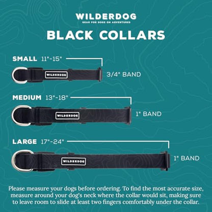 Wilderdog Waterproof Dog Collar - Repels Water & Dirt - Small 11"-15" - Black - color: Black, size: Small