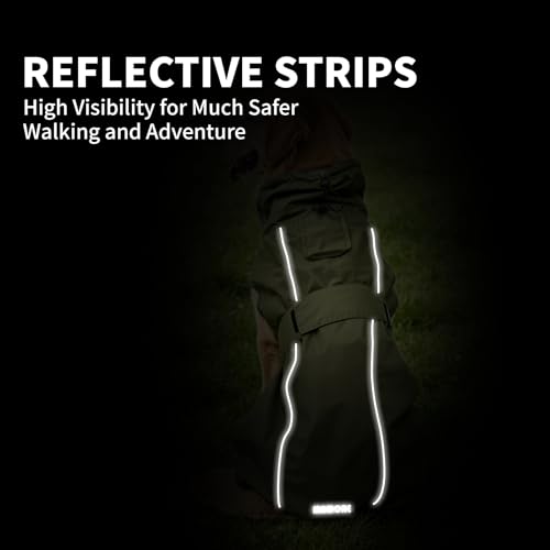 Waterproof Dog Raincoat, Adjustable Lightweight Dog Rain Jacket with Reflective Strip Leash Hole for Small Medium Large Dogs (Green, X-Large(37-55lb)) - color: Green, size: X-Large(37-55lb)