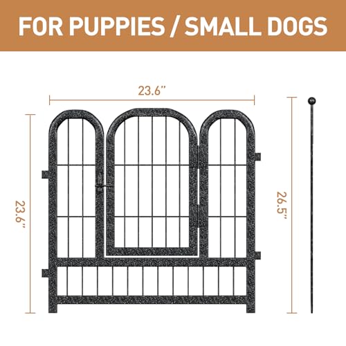 Metal Dog Playpen, 24" Inch Height 24 Panels, Ideal Dog Fence for Large/Medium/Small Dogs Indoor & Outdoor Bliss, Perfect Dog Pen for Camping, Yard and RV | Black-Silver - size: 24"High, style: 24 Panels