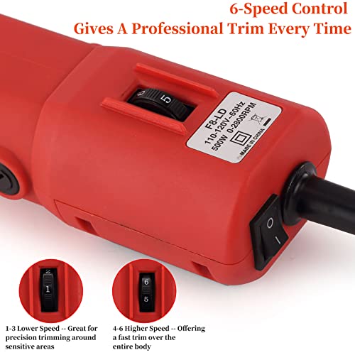 DUCKBOY Heavy Duty Clippers for Thick Coats Animals, 500W Professional Electric Shearing Machine for Horse Pony Cattle and Large Dogs Livestocks Grooming, 6 Speed & 2 Detachable Shearing Blades - size: Corded 500W