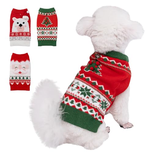 LUBOT NEW Ugly Christmas Sweaters for Puppy Cute Funny Wintertime and Holiday Parties Knitted Pullover Sweater Small Dog Tree X-Small - color: RedTree, size: X-Small