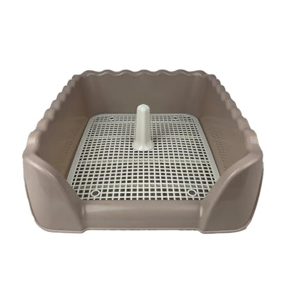 Lutema Indoor/Outdoor Training Dog Potty Tray for Small and Medium Puppies Litter Boxes in (Beige) - color: Beige