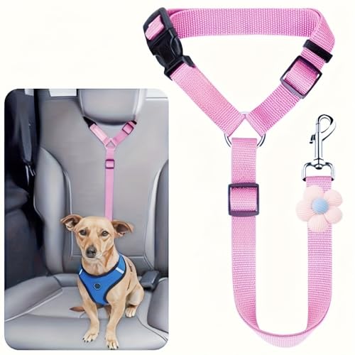 Dog Car Seat Belt Tether Adjustable Quick Release Buckle with Metal Clip, Secure Pet Seatbelt for Car SUV Travel, Black - color: Black