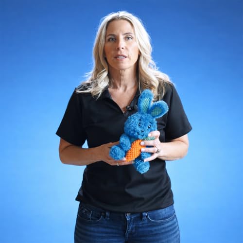 GURU Loveys Soft & Cuddly Rabbit Dog Toy with Removable Squeaker - Dog Toy with Multiple Textures to Stimulate Play & Engage Your Dog’s Instincts- Puzzle Dog Toy, Low-Pile & Bubble Plush - style: Rabbit