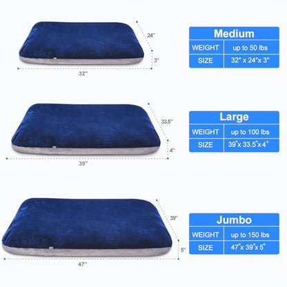 Magic Dog Super Soft Medium Dog Bed, 32 Inches Orthopedic Foam Pet Beds with Anti Slip Bottom, Dog Sleeping Mattress with Removable and Washable Cover, Blue M,32'' X 24'' X 3'' - color: Blue, size: 32.0"L x 24.0"W x 3.0"Th