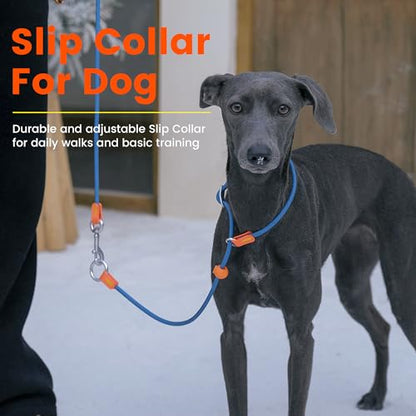 HowGo Slip Collar for Dogs,No Pull Adjustable Martingale Collar for Training, Nylon Rope,Dual Stopper and Durable Aluminum Hardware,Spring-Loaded,for Small Medium Large Dogs(Lavender) - color: Lavender
