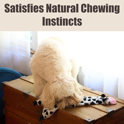 SPOT Skinneeez Crinklers Cow 23-Inch Stuffing-Free Squeaky Dog Toy – Interactive Plush Toy for Medium & Large Dogs – Mess Free Play for Light & Moderate Chewers - style: Large Cow