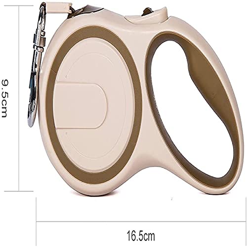 Retractable Dog Leash for Small Medium Dogs up to 88lbs, 10/16Ft Strong Nylon Tape, One-Handed Brake, Pause, Lock(Brown,3m) - color: Brown, size: 3m
