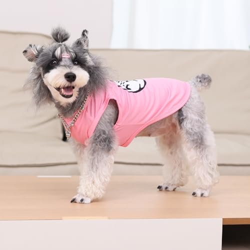 CuteBone Dog Shirts 2-Pack Soft Pet Clothes Breathable Summer Vest for Small Puppy and Stretchy Cat Apparel - color: Girl thing 1 thing 2, size: Small