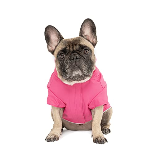 Canada Pooch Torrential Tracker Dog Rain Jacket - Easy On, Adjustable Full Body Coverage, Waterproof, Functional Pockets, Reflective Trim Rain Coat for Dogs, Great for Dogs - color: Pink, size: 28 (27-29" back length)