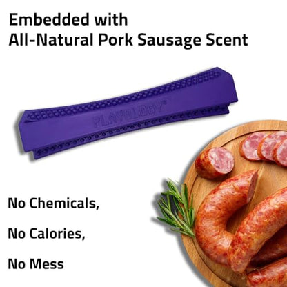 Playology Dog Toys | Dental Chew Stick for Senior Dogs | Pork Sausage Scented Medium Toy | Dog Chew Toy for Healthy Teeth and Gums - size: Medium Chew Stick, style: Pork Sausage