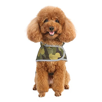 Dog Raincoat for Small Dogs Puppies Waterproof Jacket Hooded Rain Coats with Reflective Strips Leash Hole & Poncho Adjustable Fit (CamoDuck,XS) - color: Camo Ducks, size: X-Small