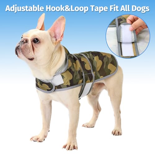 Dog Raincoat for Medium Dogs Waterproof Jacket Hooded Rain Coats with Reflective Strips Leash Hole & Poncho Adjustable Fit (CamoDuck,M) - color: Camo Ducks, size: Medium