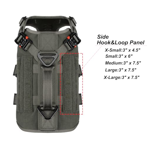 ICEFANG GN3 Tactical Dog Harness with 6X Buckle,Dog Molle Vest with Handle,3/4 Body Coverage,Hook and Loop Panel for ID Patch,No Pulling Front Clip (S (22"-27" Girth), Ranger Green) - color: Ranger Green, size: Small (Pack of 1)
