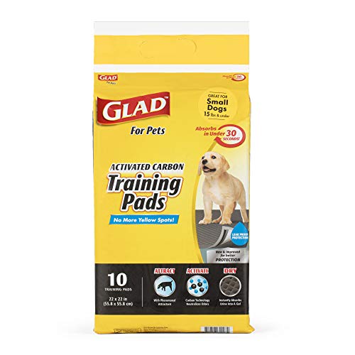 Glad for Pets Black Charcoal Puppy Pads, All-in-One | Puppy Potty Training Pads that Absorb & NEUTRALIZE Urine Instantly | New & Improved Quality Puppy Pee Pads, 14 Count (Pack of 2) - size: Regular