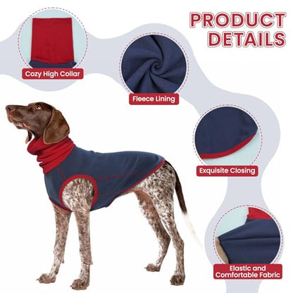 Dog Sweater,Dog Fleece Jacket Vest,Stretchy Pullover Soft Dog Sweatshirt, Lightweight Turtleneck Dog T-Shirts,Pullover Dog Pajamas,Stylish Pet Outfits,Warm Dog Winter Coat for Small Medium Large Dogs - color: NavyBlue, size: XXX-Large