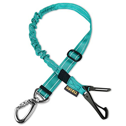 AUBELL Dog Seat Belt for Car,Updated 3-in-1 Adjustable Reflective Bungee Heavy Duty Dog Car Harness Tether with Clip Hook Latch & Buckle,Swivel Zinc Alloy Carabiner,Teal - color: Teal