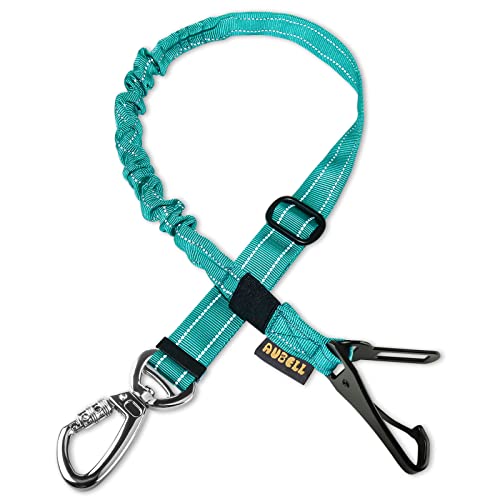 AUBELL Dog Seat Belt for Car,Updated 3-in-1 Adjustable Reflective Bungee Heavy Duty Dog Car Harness Tether with Clip Hook Latch & Buckle,Swivel Zinc Alloy Carabiner,Teal - color: Teal