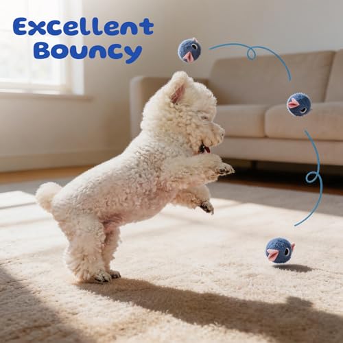 Squeaky Dog Toys, [3 Pack] 2'' Tough Stitched Plush Squeak Ball Toy, Soft Spiky Bouncy Fetch Play Balls for Puppy Small Dogs, Colorful Christmas Candy Dog Toys - color: Candy Dog Pack