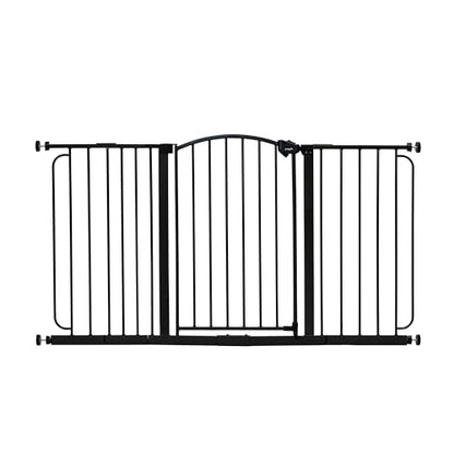 Regalo Safety 30.5-58" Extra Wide Arch Baby Gate with Door, Pressure Mount Walk Through Gate for Doorways & Bottom of Stairs, Babies, Toddlers & Pets, Tested & Safe, American Designed, American Owned - color: Black - 30.5-58"w X 30"h