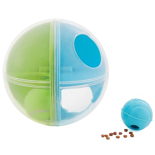 Outward Hound by Nina Ottosson A-Maze Ball Dog Treat Puzzle Ball, Level 2 Intermediate, 8.46" Diameter, Green - color: A-Maze Ball (Blue, Green)