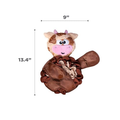 Outward Hound by Nina Ottosson Snuffle Palz Plush Snuffle Mat Dog Treat Puzzle, Non-Slip, Brown, Cow, Large - color: Snuffle Palz Cow