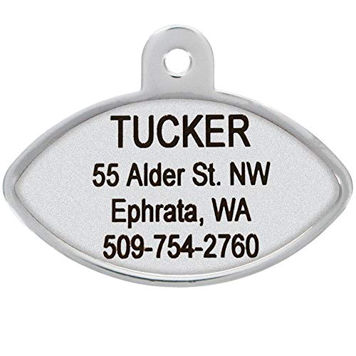 GoTags Personaized NFL Dog Tags, Kansas City Chiefs, Football Shape Custom Engraved Pet ID Tags