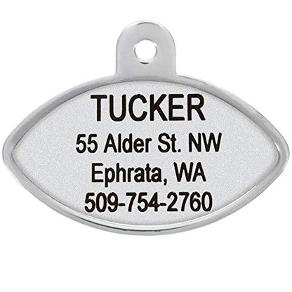 GoTags Personaized NFL Dog Tags, Kansas City Chiefs, Football Shape Custom Engraved Pet ID Tags