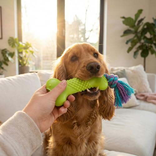 Bone Mini Dog Chew Toy & Treat Stuffer for Teething Puppies & Small Dogs up to 20 lbs, Bounces & Floats, Textured for Dental Support, Moderate Chewers, 5.5" - size: Mini (Pack of 1)